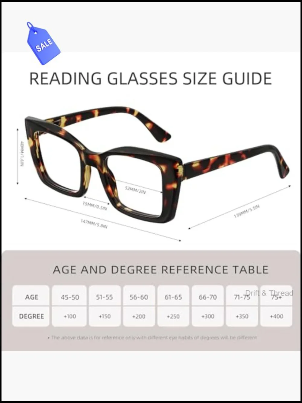 Oversized Square Blue Light Blocking Reading Glasses 3-Pack Spring Hinge